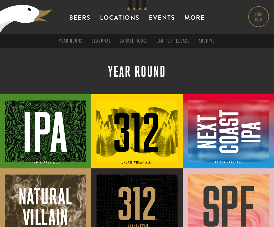 Goose Island 2019 beers page